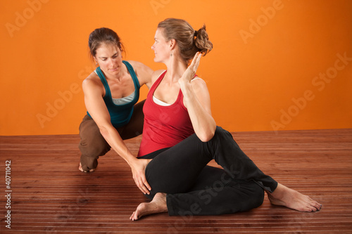 Photo: Yoga Coach With Student Yoga Coach With Student