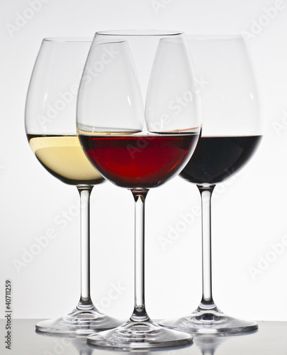 Photo: Three glasses of wine Three glasses of wine