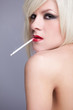beautiful blonde with cigarette
