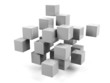 Illustration: Abstract geometric shapes from cubes isolated. Abstract geometric shapes from cubes isolated.