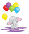 Vector: Elephant with Balloon Elephant with Balloon