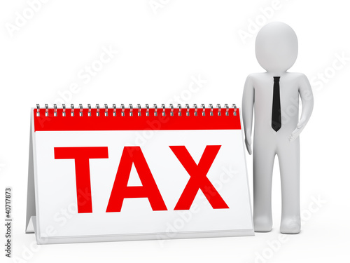 Illustration: businessman tax calendar businessman tax calendar
