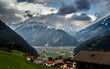 Village in alpine valley
