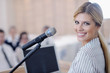 business woman giving presentation business woman giving presentation