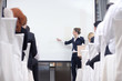 business woman giving presentation business woman giving presentation