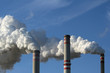 detail of smoking chimney of coal power plant