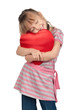 Little girl with red heart