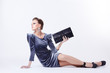 stylish brunette in dress stylish brunette in dress