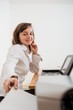 Business person working woth printer Business person working woth printer