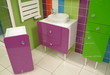 salle de bain colorée