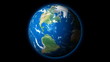 HD  - Planet Earth rotates on Black Background