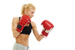 Foto: boxer woman with red boxing gloves boxer woman with red boxing gloves