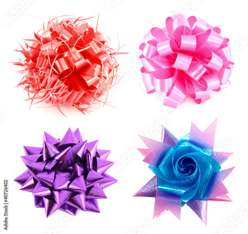 Photo: 4 bow 4 colour on white background 4 bow 4 colour on white background