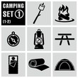 Camping and outdoors icons set 1.