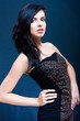 beauty dark hair woman portrait, color photography