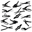 Set of vector garden secateurs.