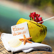 Caribbean paradise beach coconuts cocktail Caribbean paradise beach coconuts cocktail