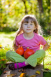 girl with red kuri squash