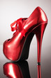 Red Shoe on grey background