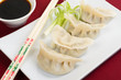 Jiaozi - Chinese dumplings with pork & spring onions. Dim Sum