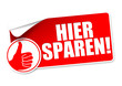 Hier sparen! Button, Icon Hier sparen! Button, Icon