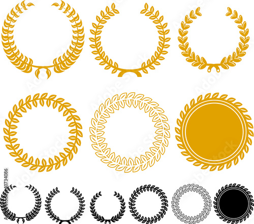 Vector: laurel wreath set laurel wreath set