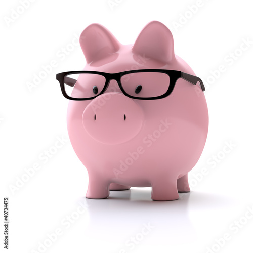 Illustration: Sparschwein mit Brille Sparschwein mit Brille
