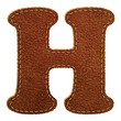 Leather alphabet. Leather textured letter H Leather alphabet. Leather textured letter H