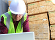 worker using laptop