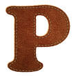 Leather alphabet. Leather textured letter P Leather alphabet. Leather textured letter P