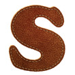 Leather alphabet. Leather textured letter S Leather alphabet. Leather textured letter S