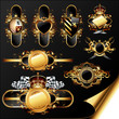 set of ornamental golden labels set of ornamental golden labels
