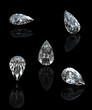 Collection of  diamond.  Gemstone