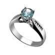 Ring with diamond isolated. Swiss blue topaz. aquamarine. Grandi