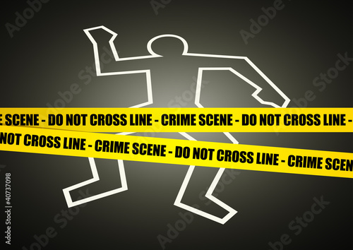 Vector: Vector illustration of a police line on crime scene Vector illustration of a police line on crime scene