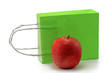 einkaufstasche mit apfel