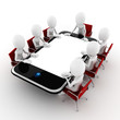 3d man business conference concept, on white background 3d man business conference concept, on white background