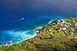 coastline with boat on capri island, italy