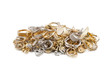 Foto: Gold jewelry on a white background Gold jewelry on a white background