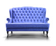 blue sofa isolated on white background