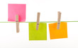 Pegs and paper sheets