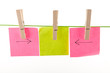 Pegs and paper sheets
