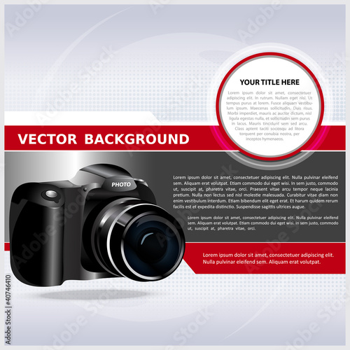 Vector: Abstract vector background with digital camera Abstract vector background with digital camera