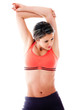 Fit woman stretching