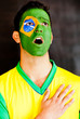 Brazilian man singing anthem