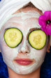 Young girl getting a relaxing spa treatment
