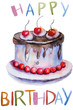 Watercolor illustration of cake