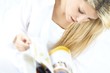 Foto: young blond woman reading young blond woman reading