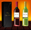 Set of red and white wine with gift box