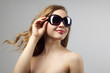 Fashionable lady wearing sunglasses Fashionable lady wearing sunglasses